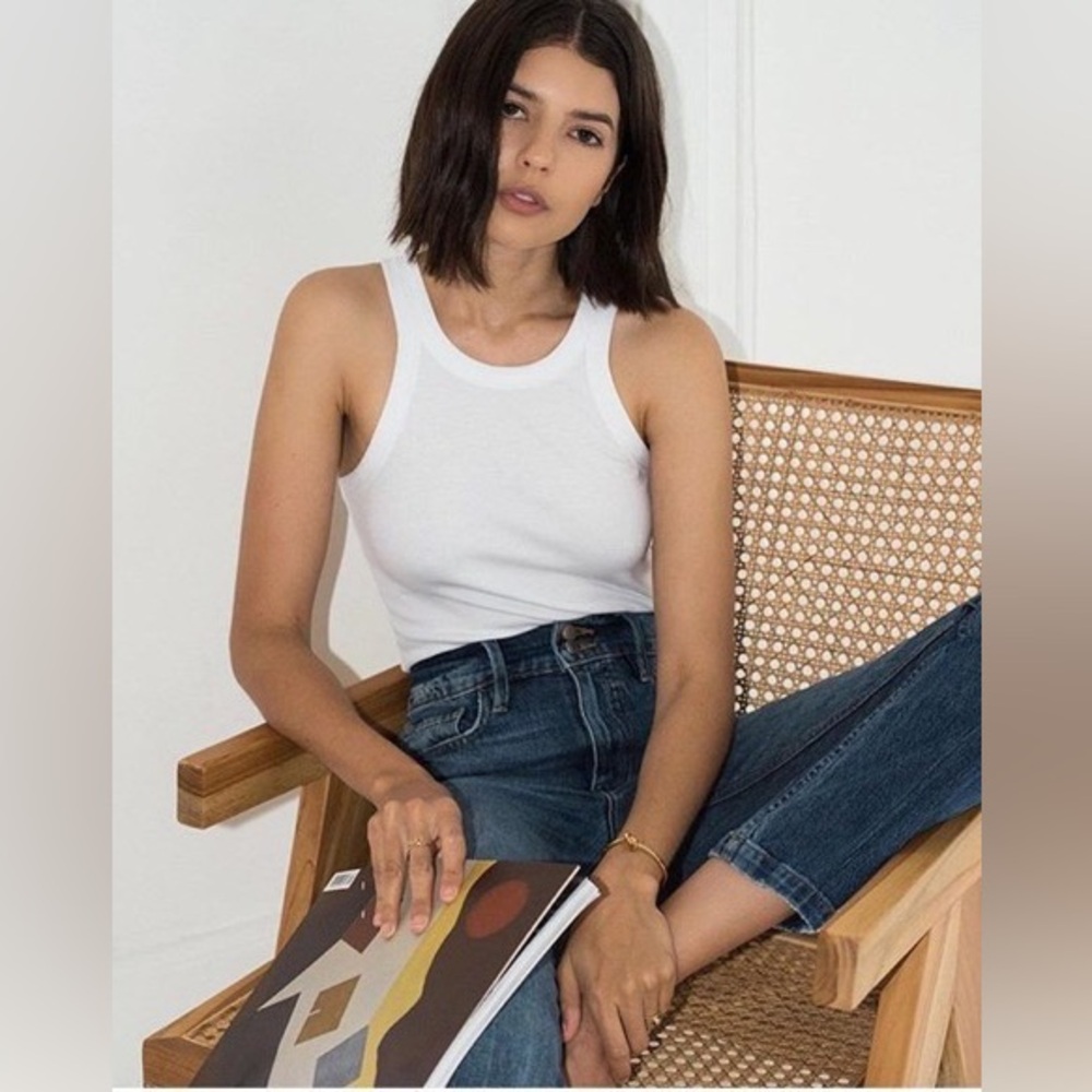 Toteme top Curved rib tank white